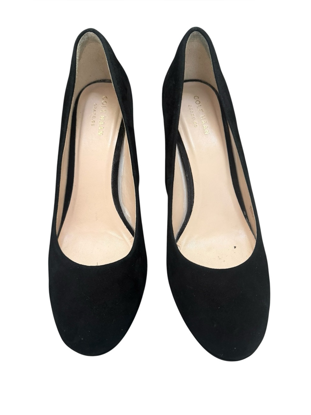Cole Haan Black Suede Women's Round-Toe Platform Pumps Size 8